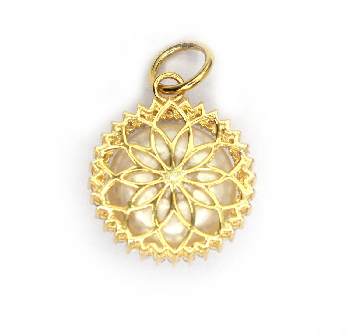 14K Gold Coin Pendant with Pearls