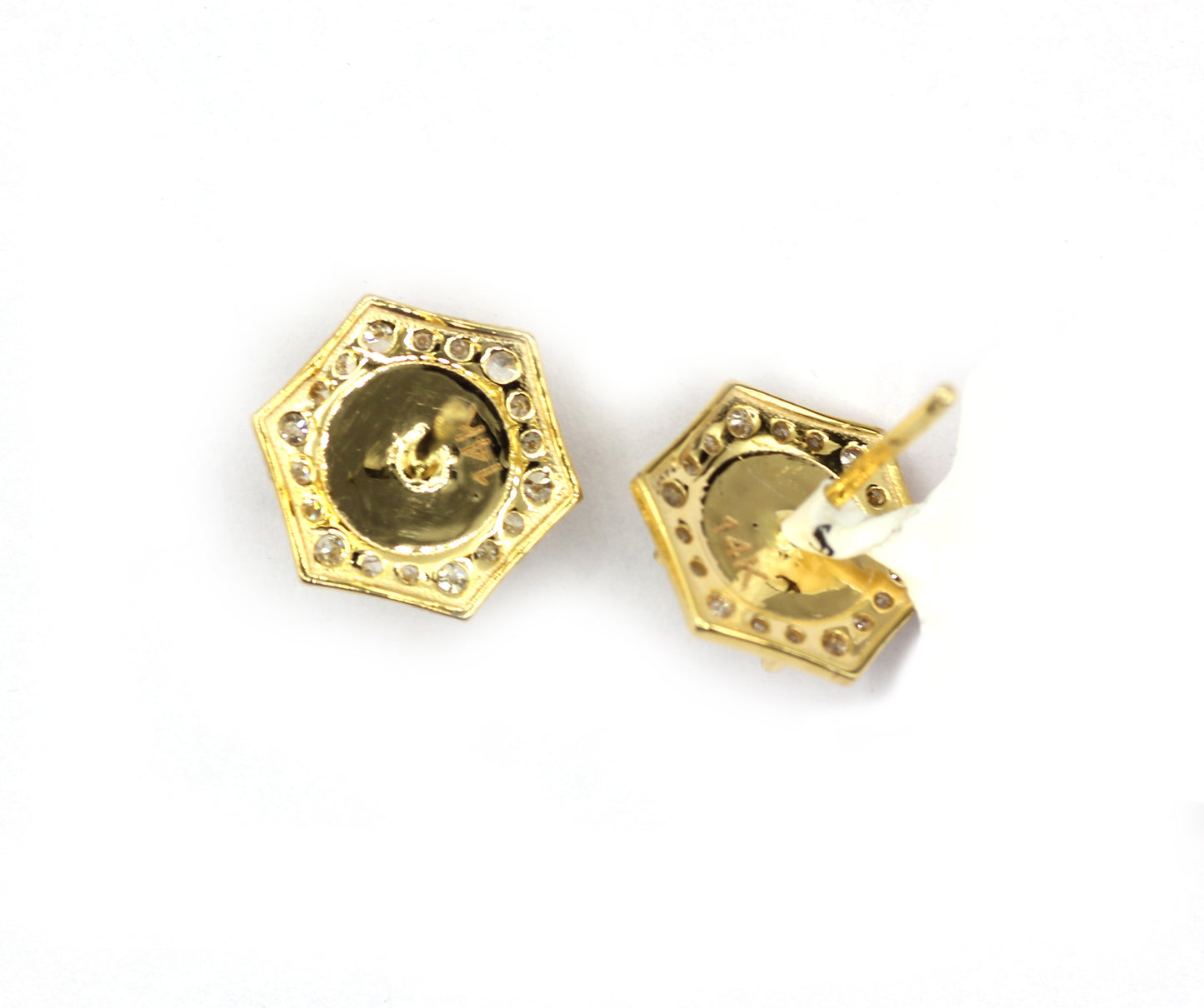 14k Solid Gold Diamond Earring With Opal Stone