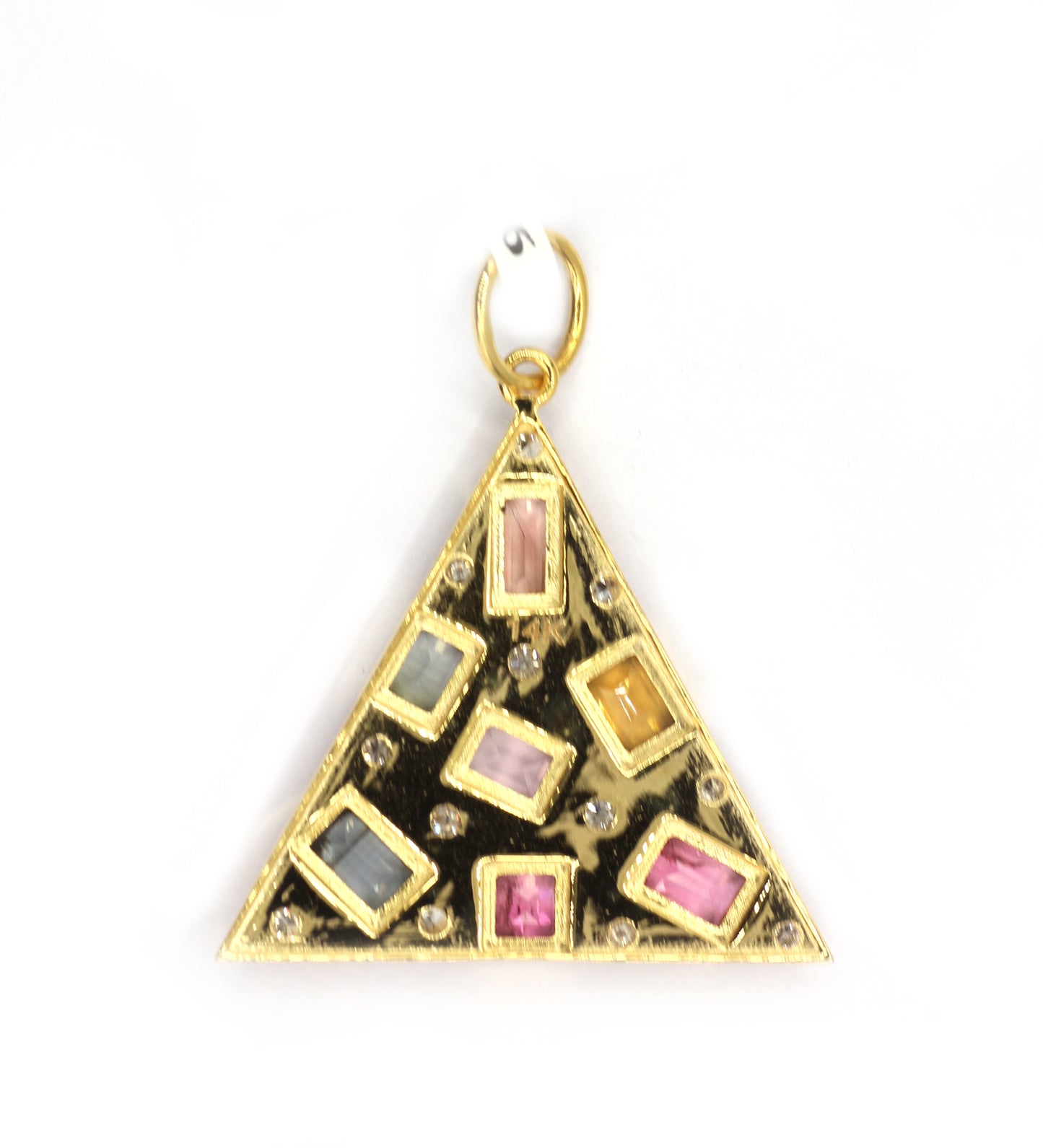 Triangle 14k Solid Gold Diamond Pendants
