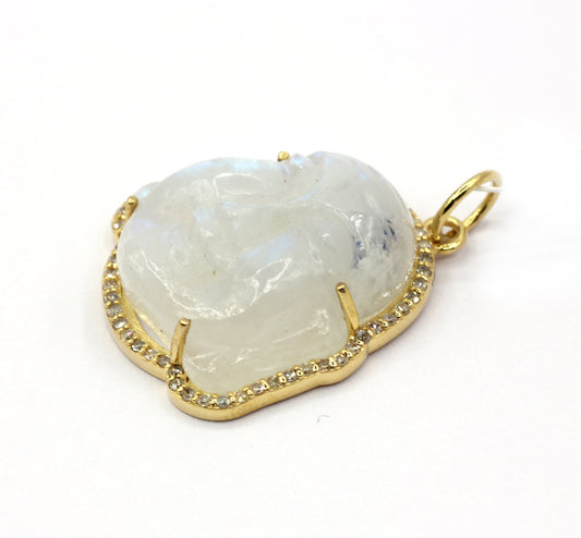 Buddha 14k Solid Gold Diamond Pendants