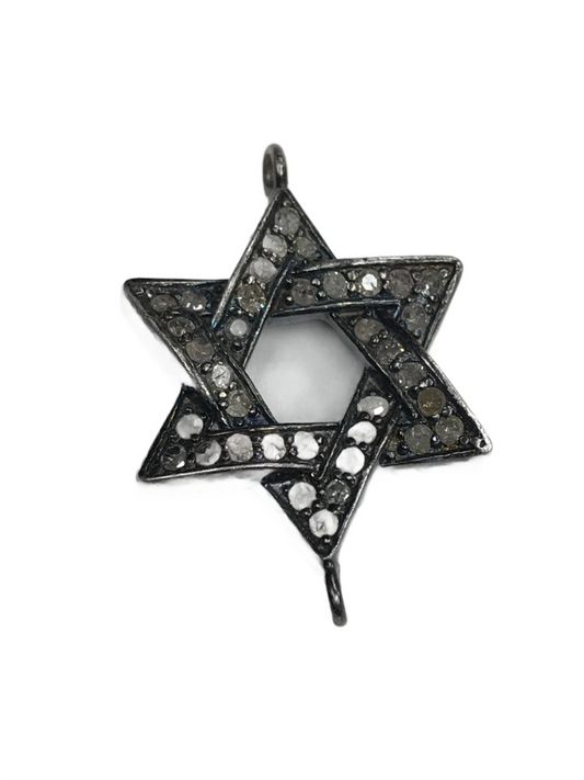 Open Star Pave Diamond Charm