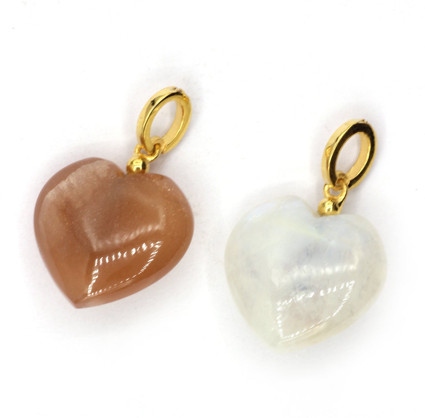 Heart Moonstone Silver Pave Diamond Pendant