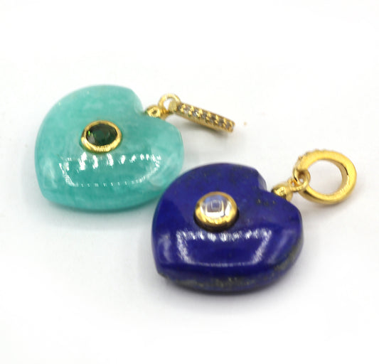 Heart Silver Pave Diamond Pendant