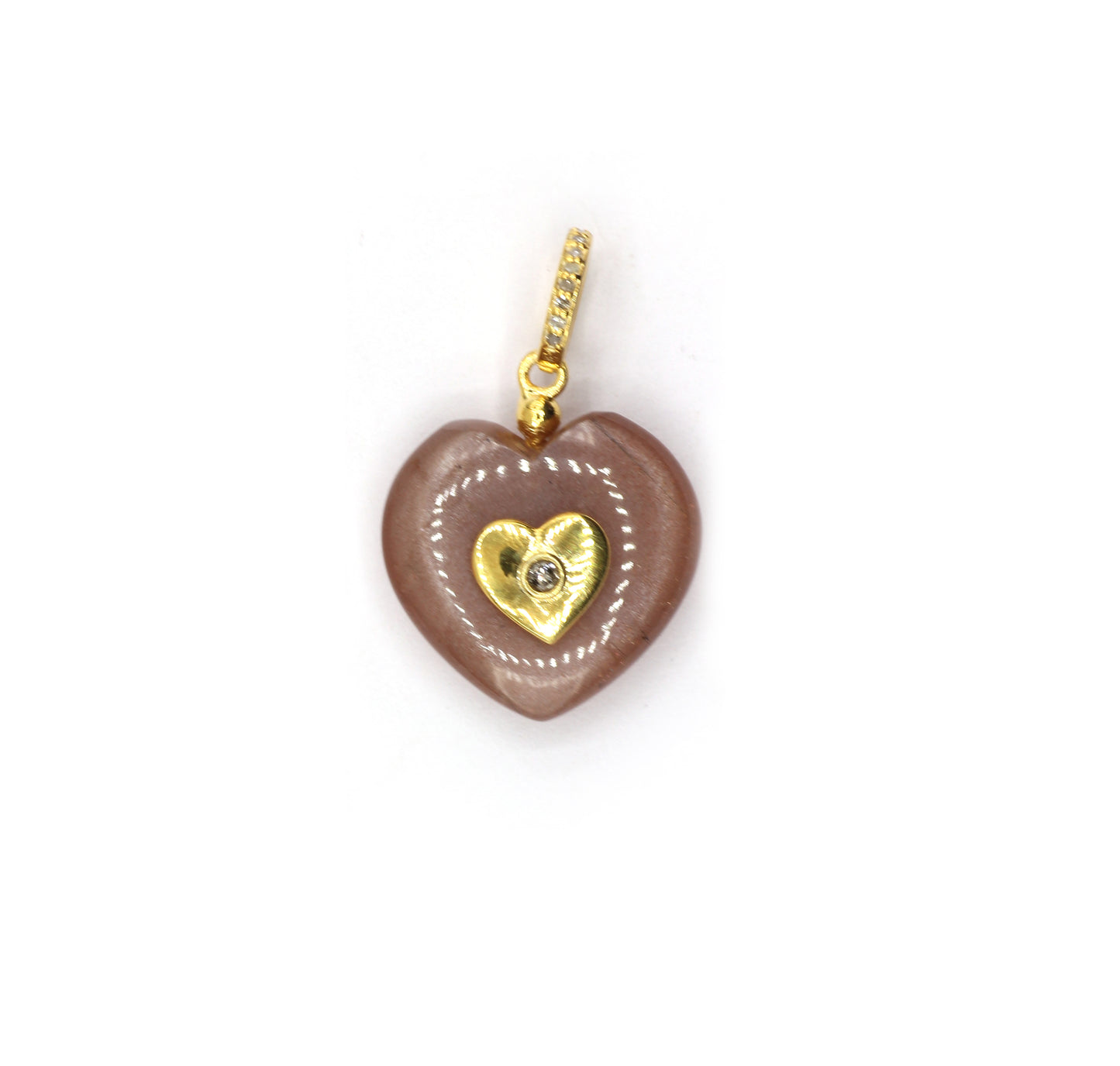 Heart Silver Pave Diamond Pendant