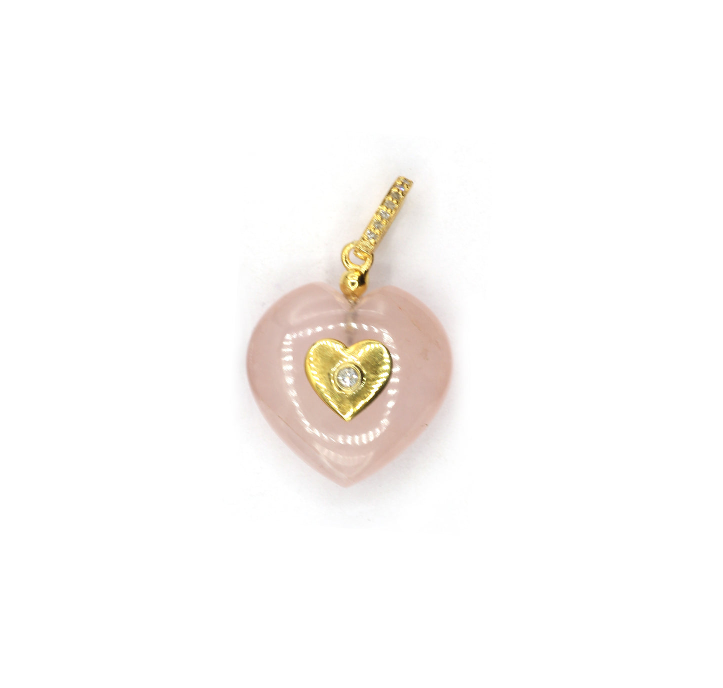 Heart Silver Pave Diamond Pendant