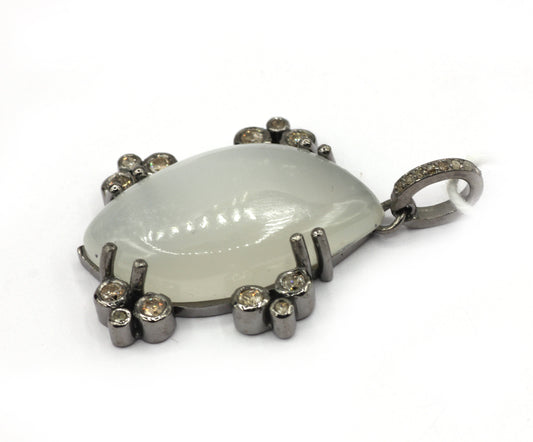 Diamond Silver Pave Diamond Pendant