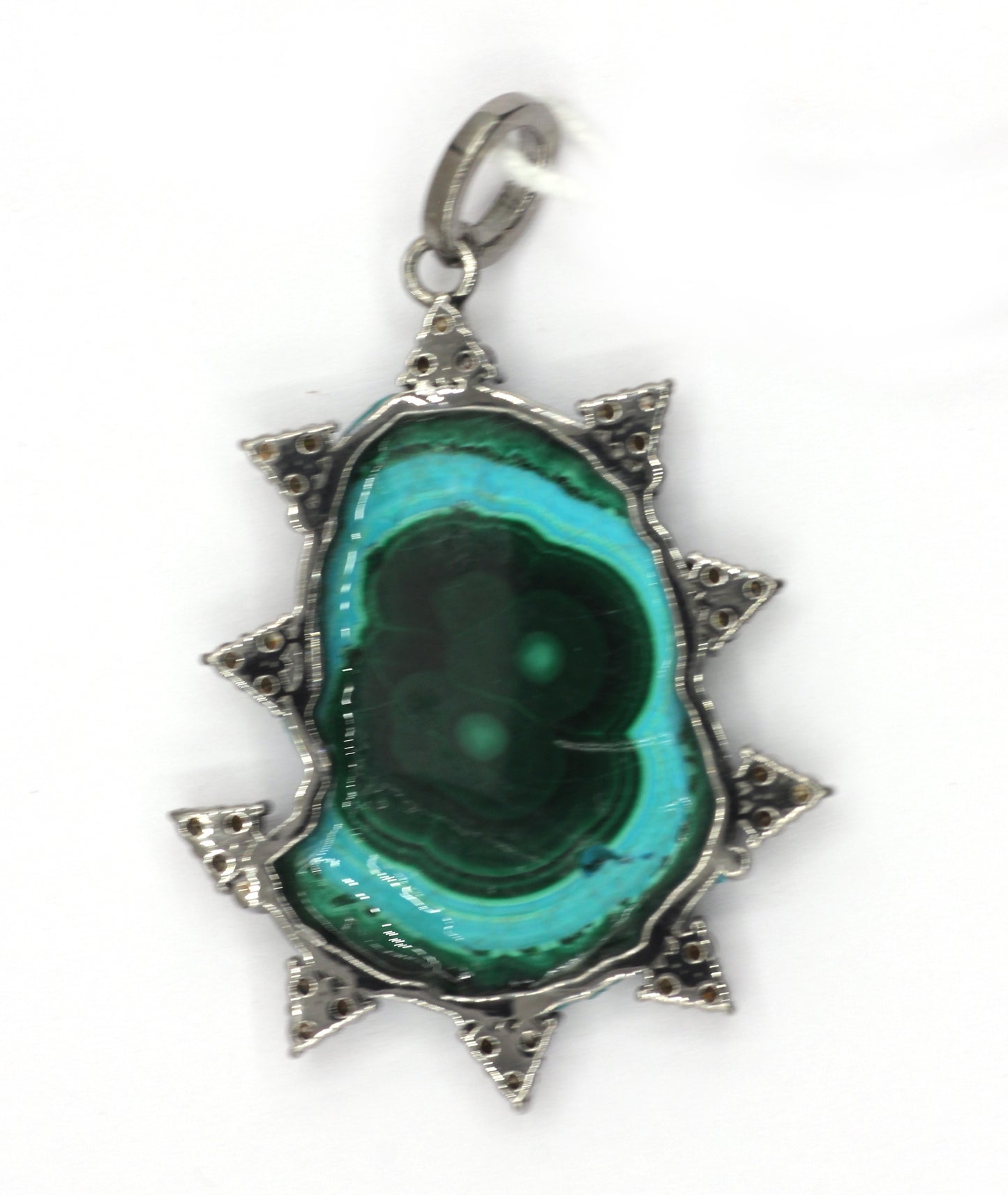 Malachite Pave Diamond Pendant