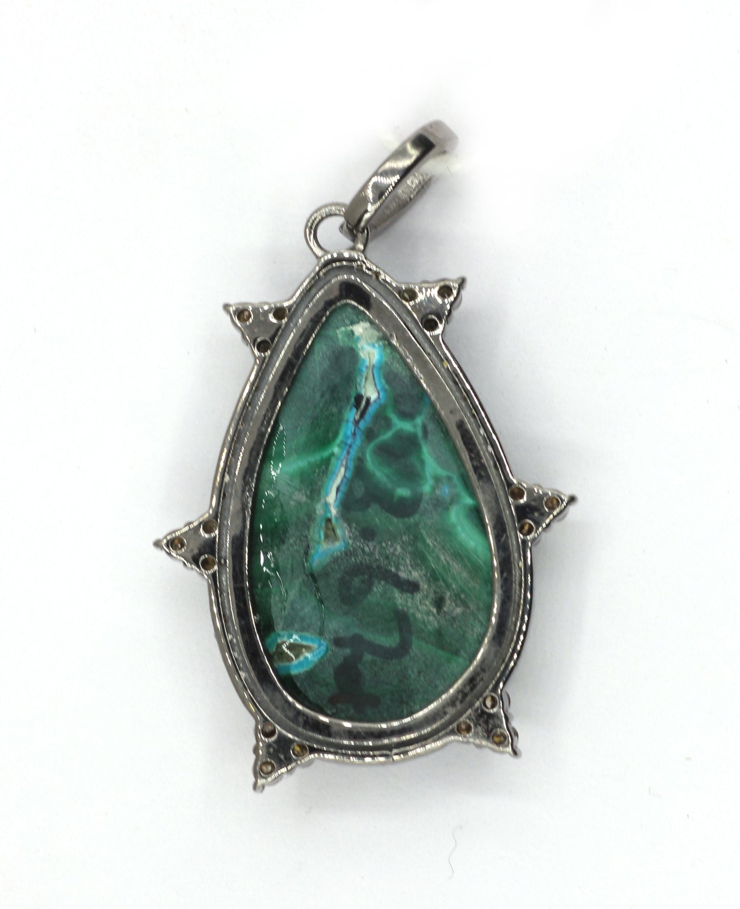 Malachite Pave Diamond Pendant