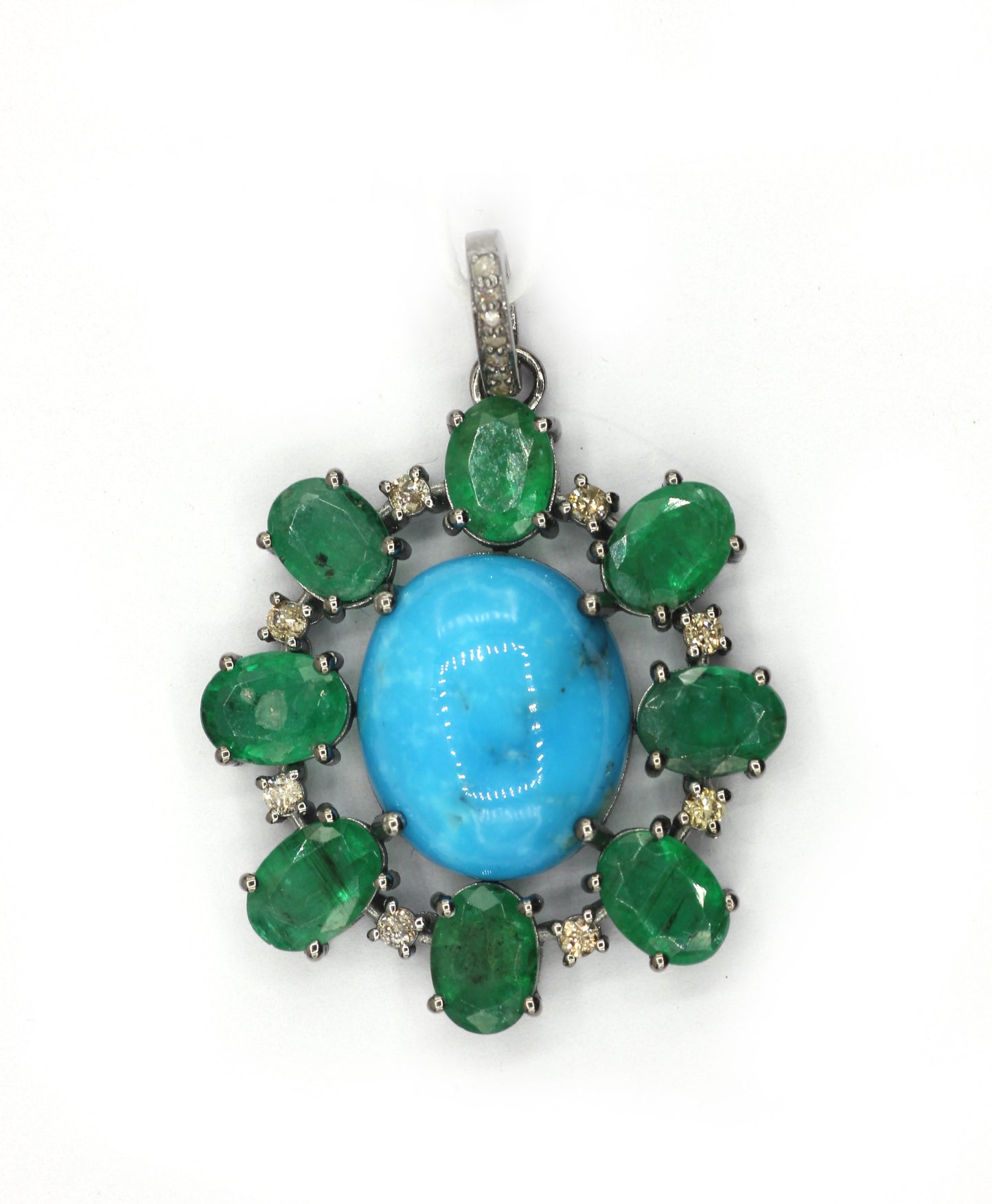 Oval Pave Diamond Pendant