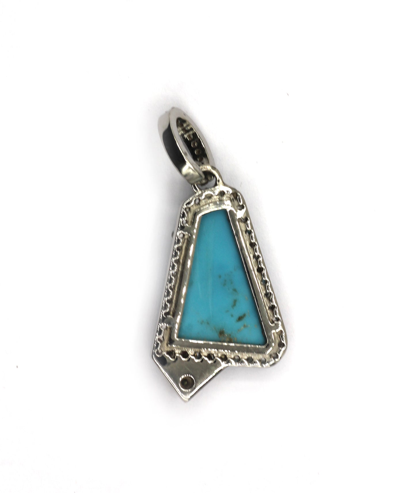 Turquoise Silver Pave Diamond Pendant