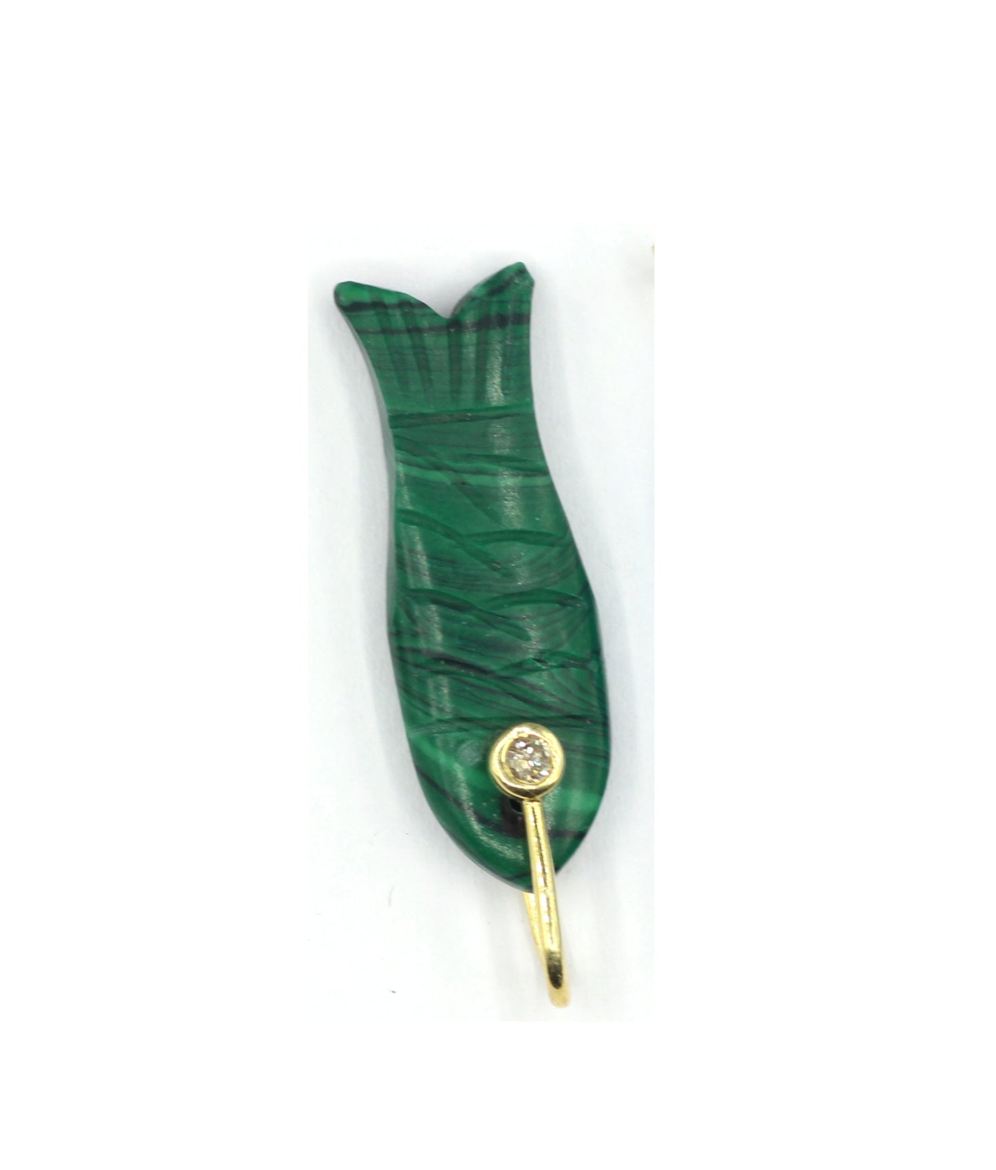 Fish Silver Pave Diamond Pendant