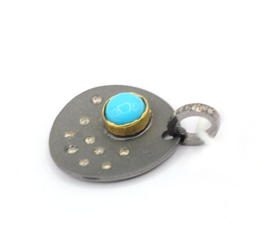 Round Pave Diamond Pendant