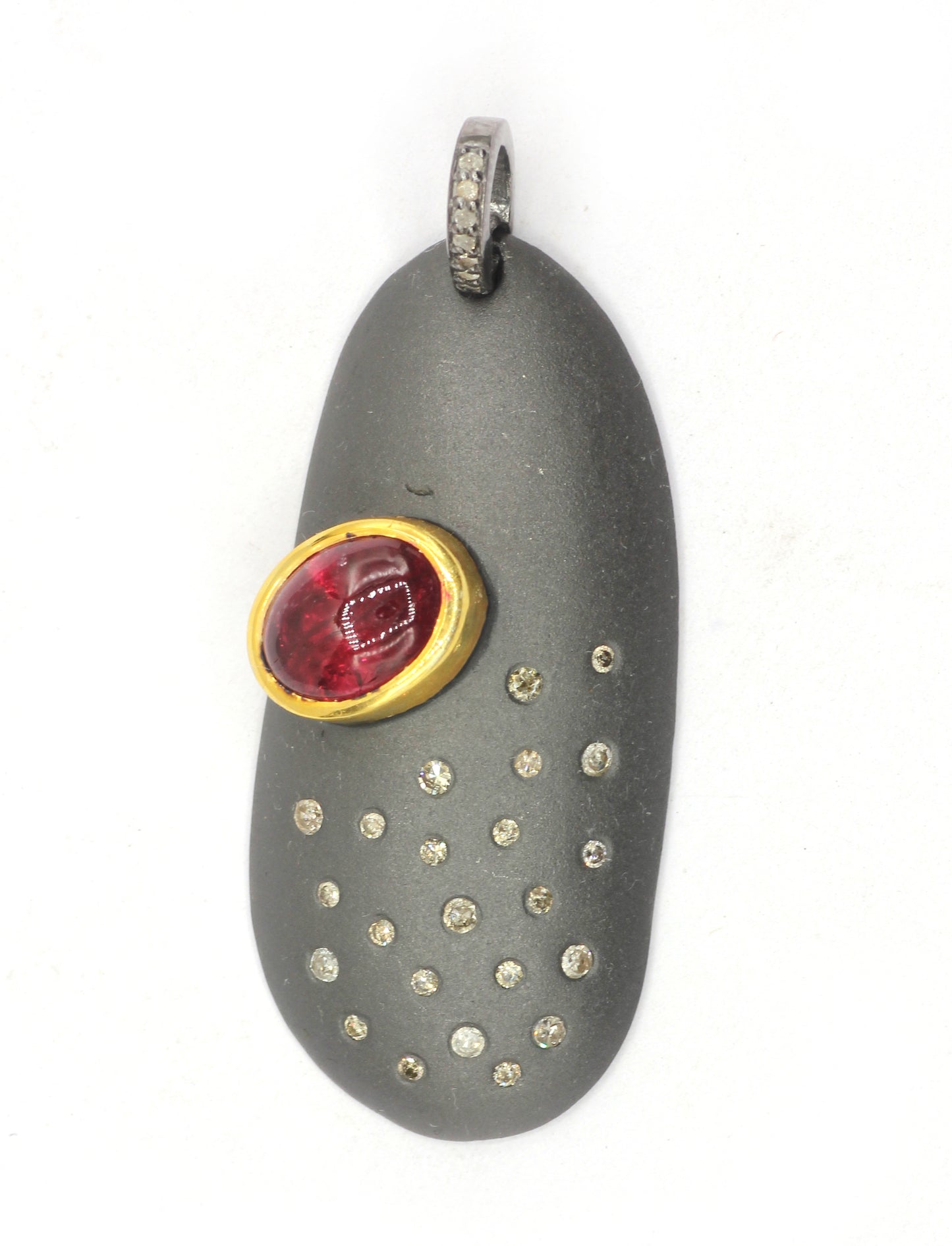 Unshape Silver Pave Diamond Pendant
