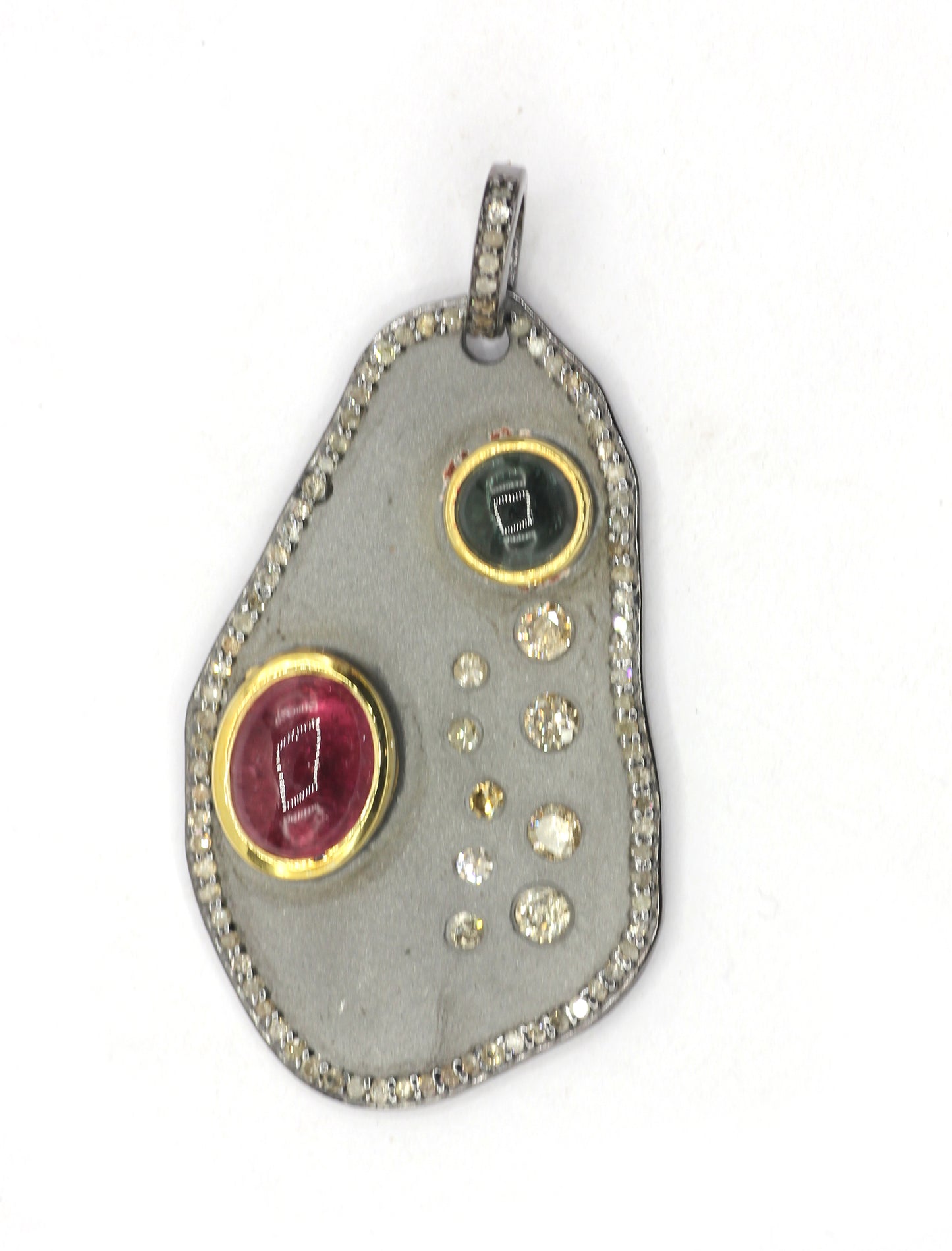 Unshape Silver Pave Diamond Pendant