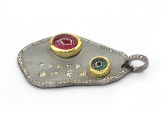 Unshape Silver Pave Diamond Pendant