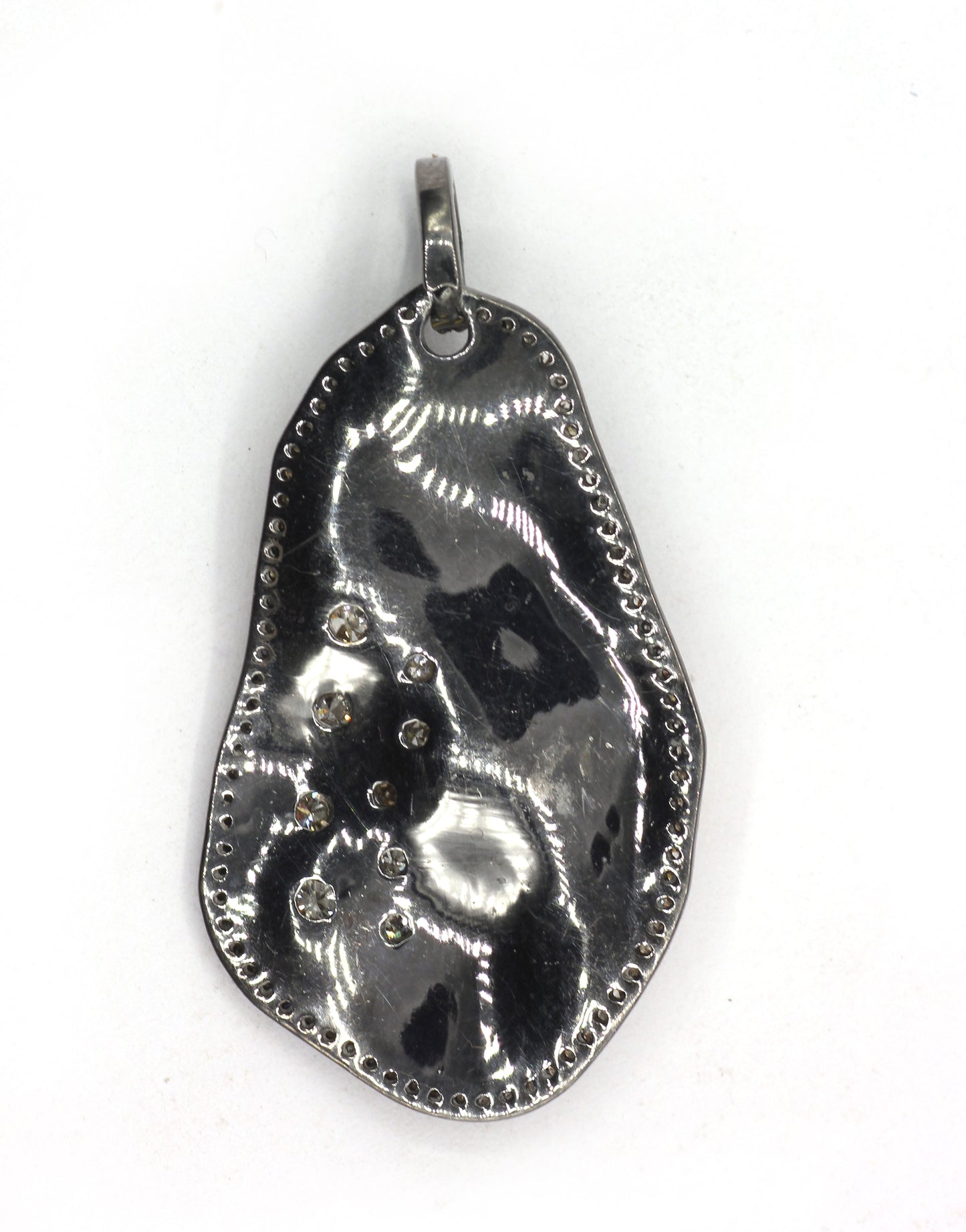 Unshape Silver Pave Diamond Pendant