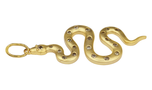 Snake 14k Solid Gold Diamond Pendants.