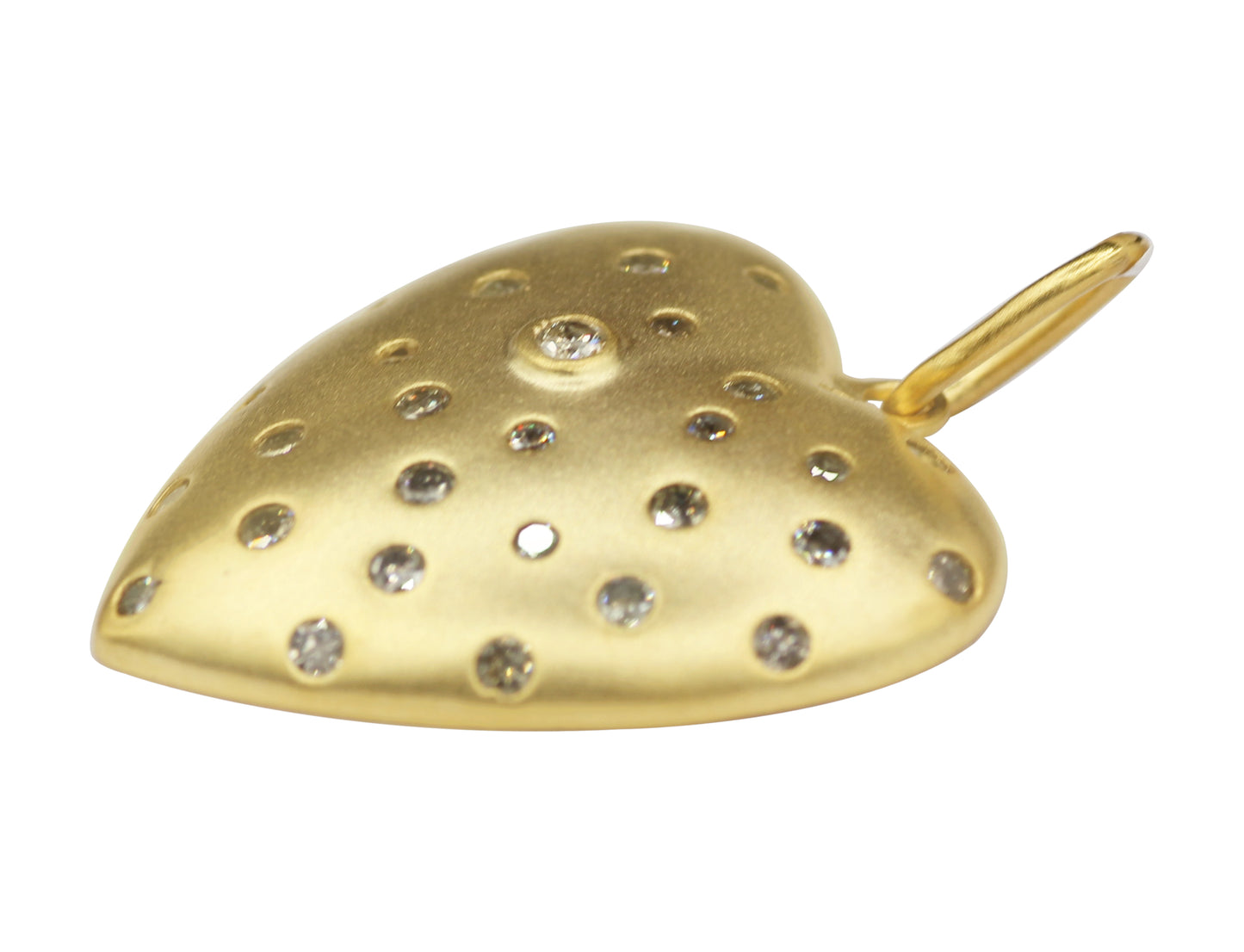 Heart 14k Solid Gold Diamond Pendants.