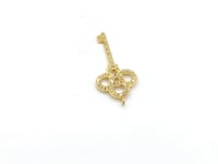 14k Solid Gold Key Diamond Pendants. pave diamond Pendant.