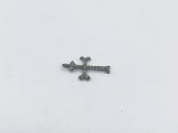 Pave Diamond Pendant, Pavé Cross Pendant, Diamond Cross Pendant, Pave Cross Charm, Approx 0.76''(11x19mm) Oxidized Silver