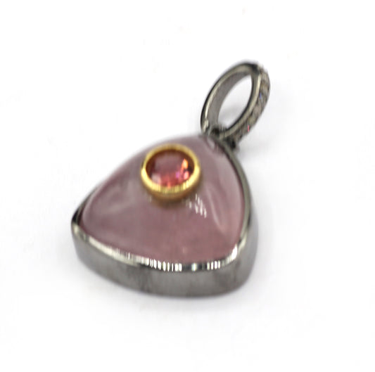 Triangle Silver Pave Diamond Pendant