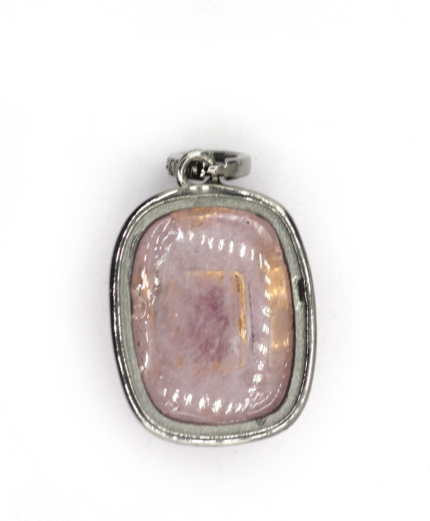Rectangle Silver Pave Diamond Pendant