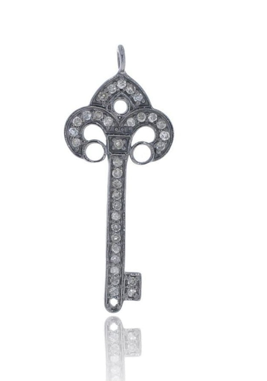 Key Shape Diamond Charm