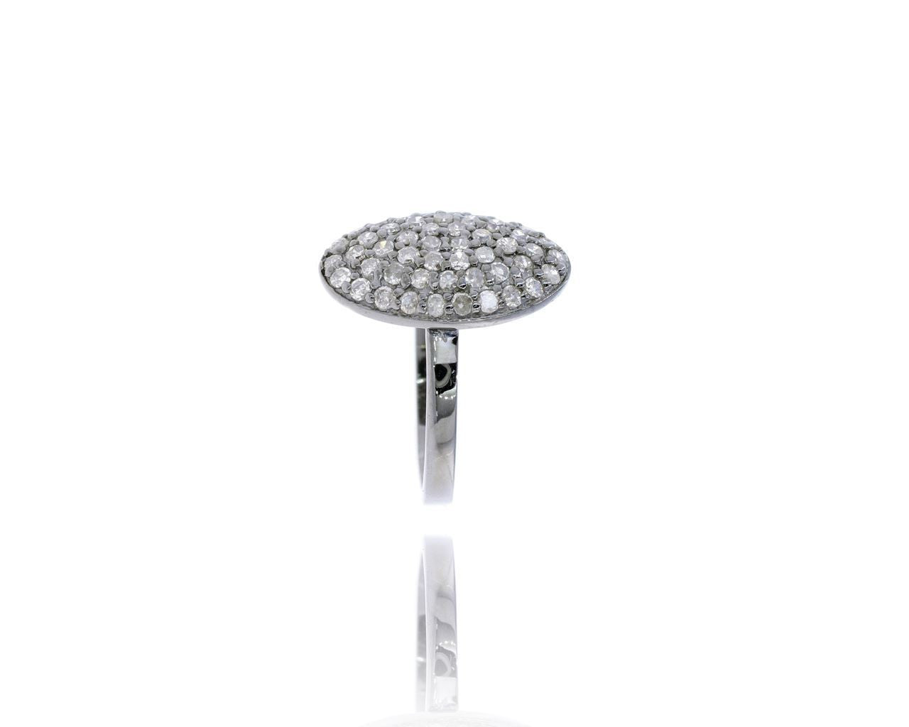 Oval Shape Pave Diamond Ring