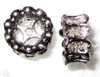 Silver and Diamond Pave Spacers Beads