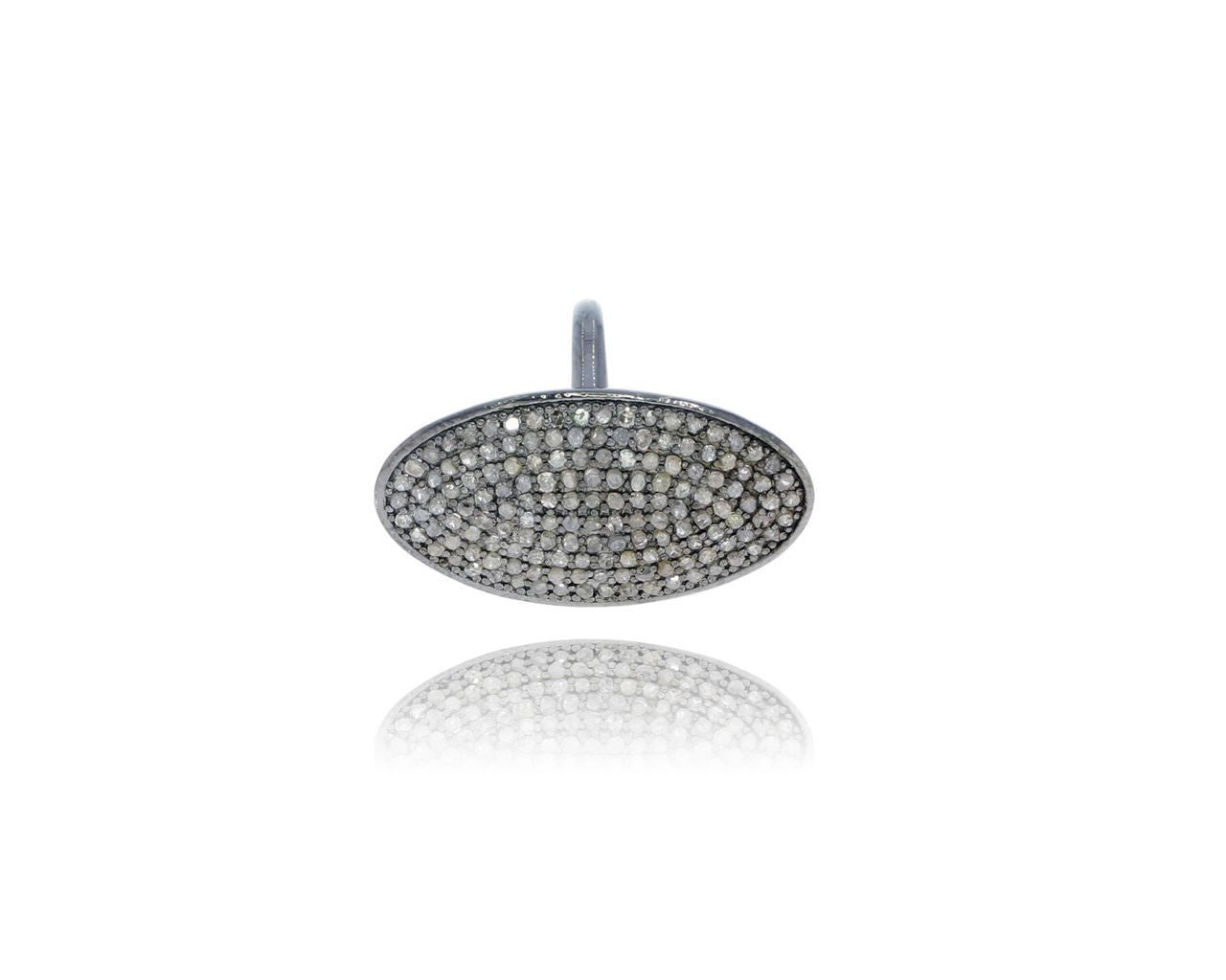 Oval Diamond Pave Rings