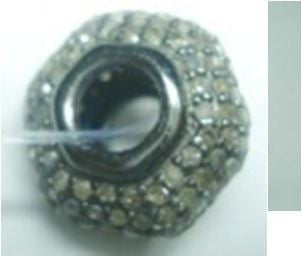 Silver and Diamond Pave PAVE BEADS