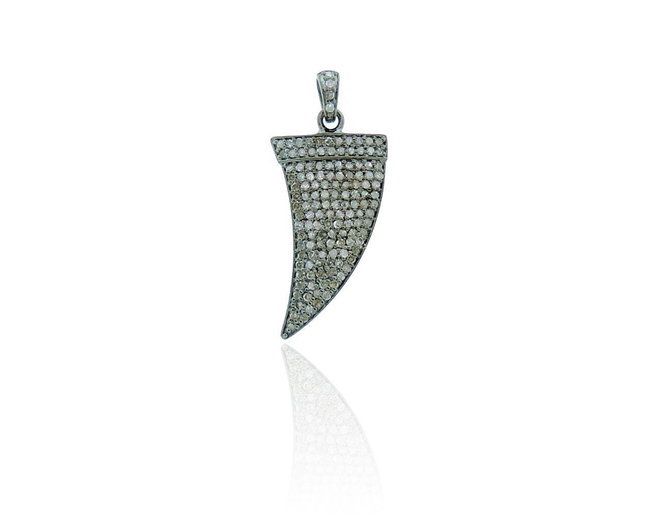 Horn Silver Diamond Pendant