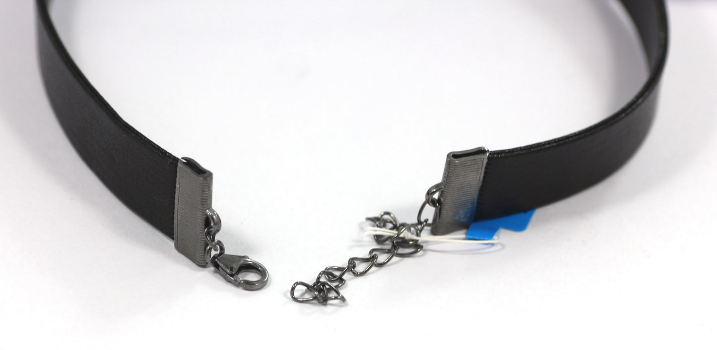 Leather Choker Necklaces With Pave Diamond. 925 Oxidized Sterling Silver Diamond necklaces, Genuine handmade pave diamond necklaces.