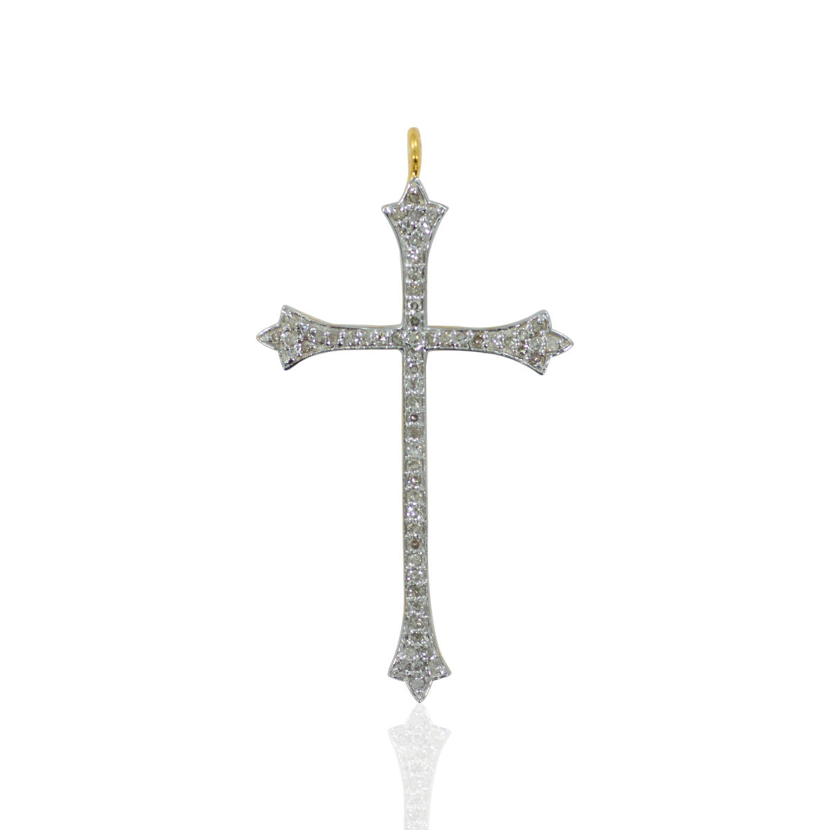 14K Solid Gold Cross Diamond Pendants