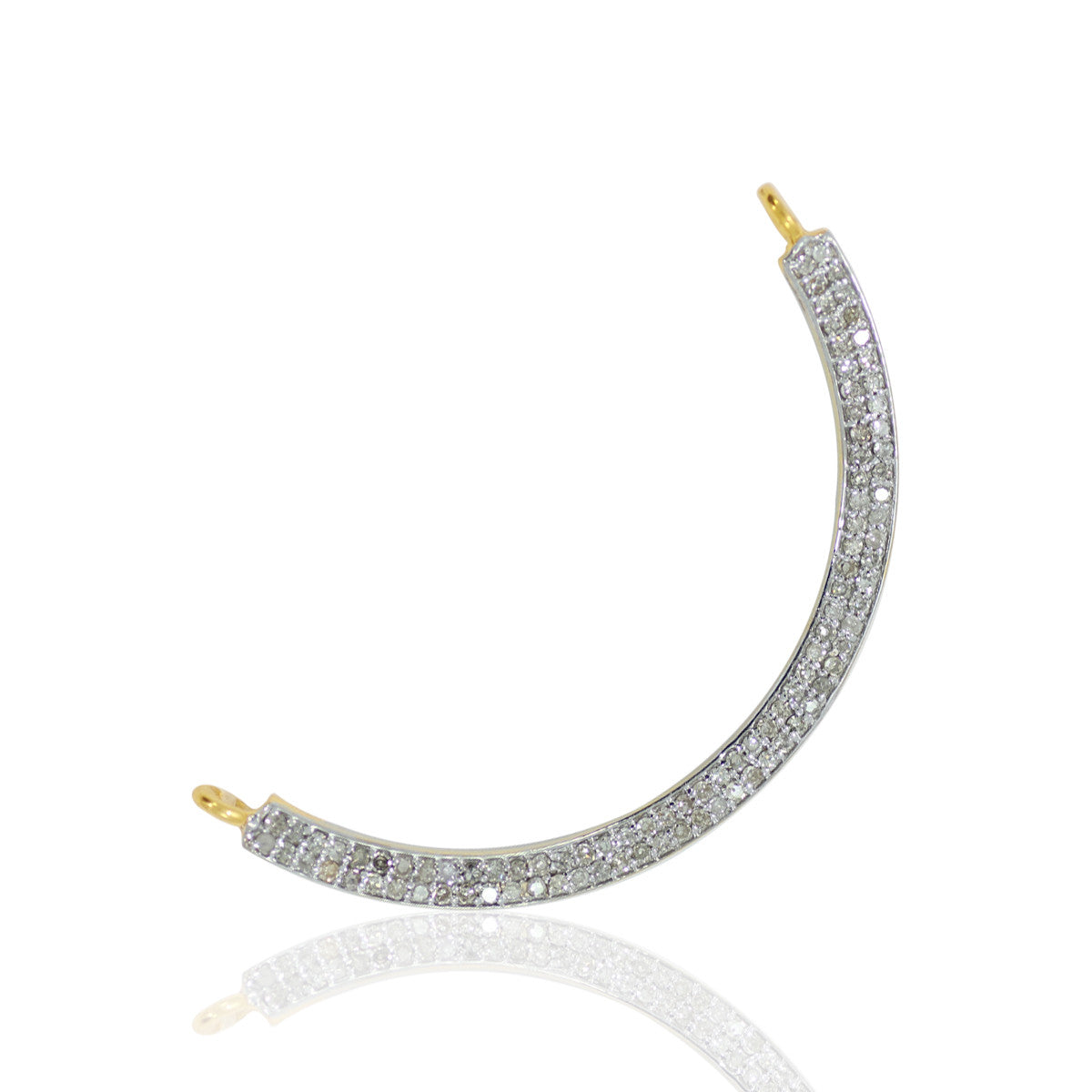 14k Solid Gold Crescent Moon Diamond.