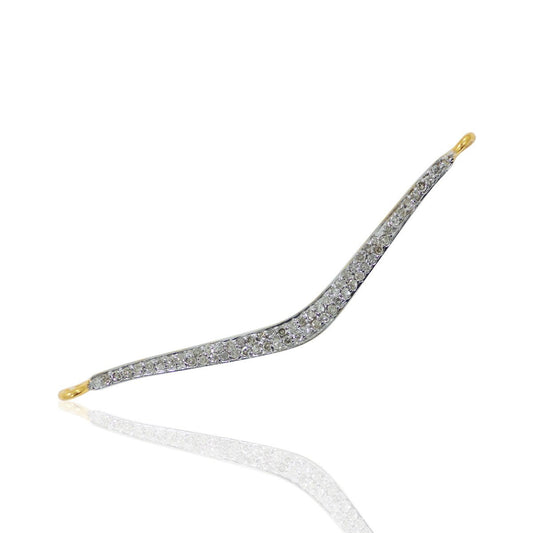 14k Solid Gold Arc Shape Diamond Charm