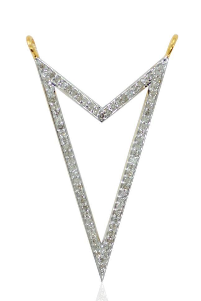 14k Solid Gold Open Triangle Charms