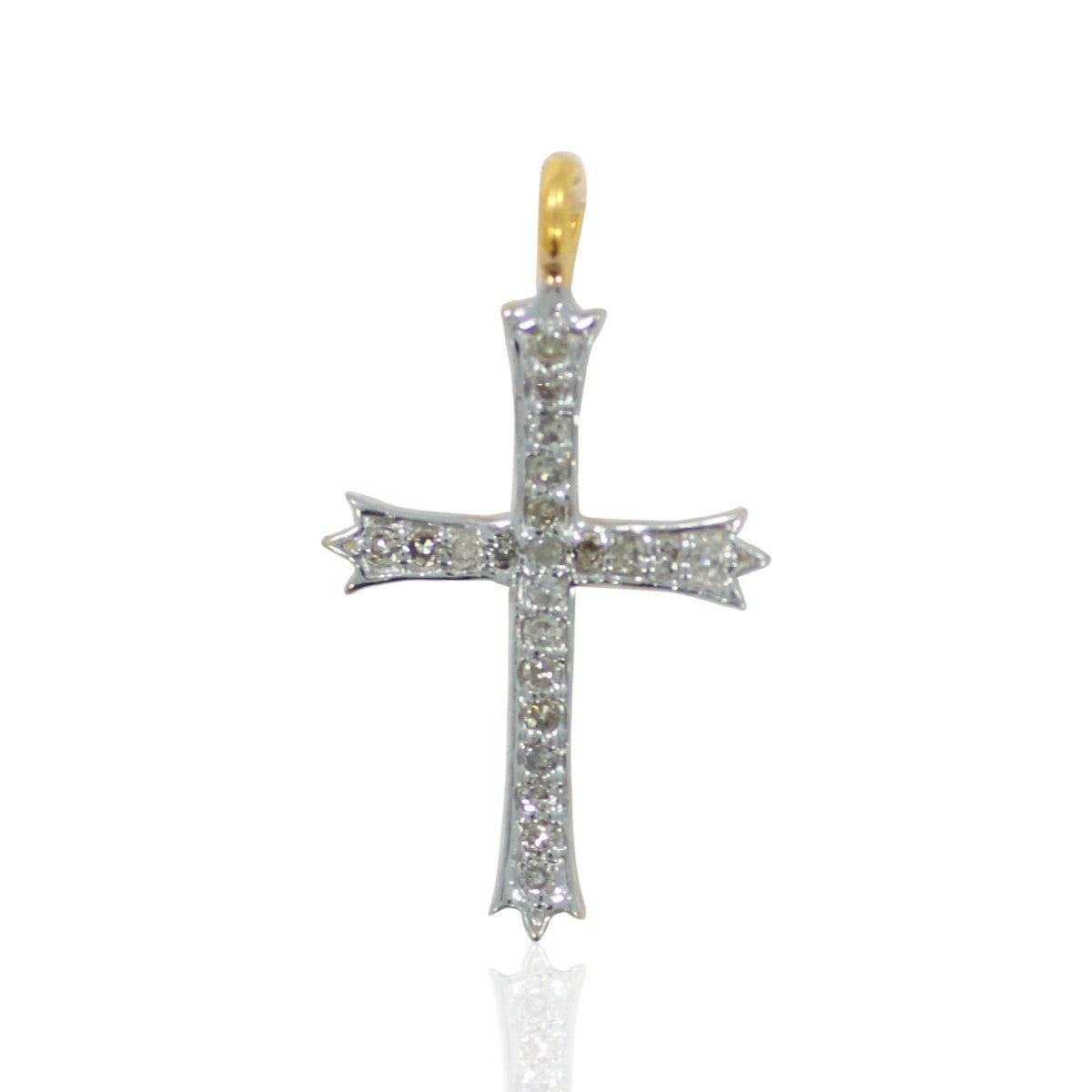 14K Solid Gold Cross Diamond Pendants