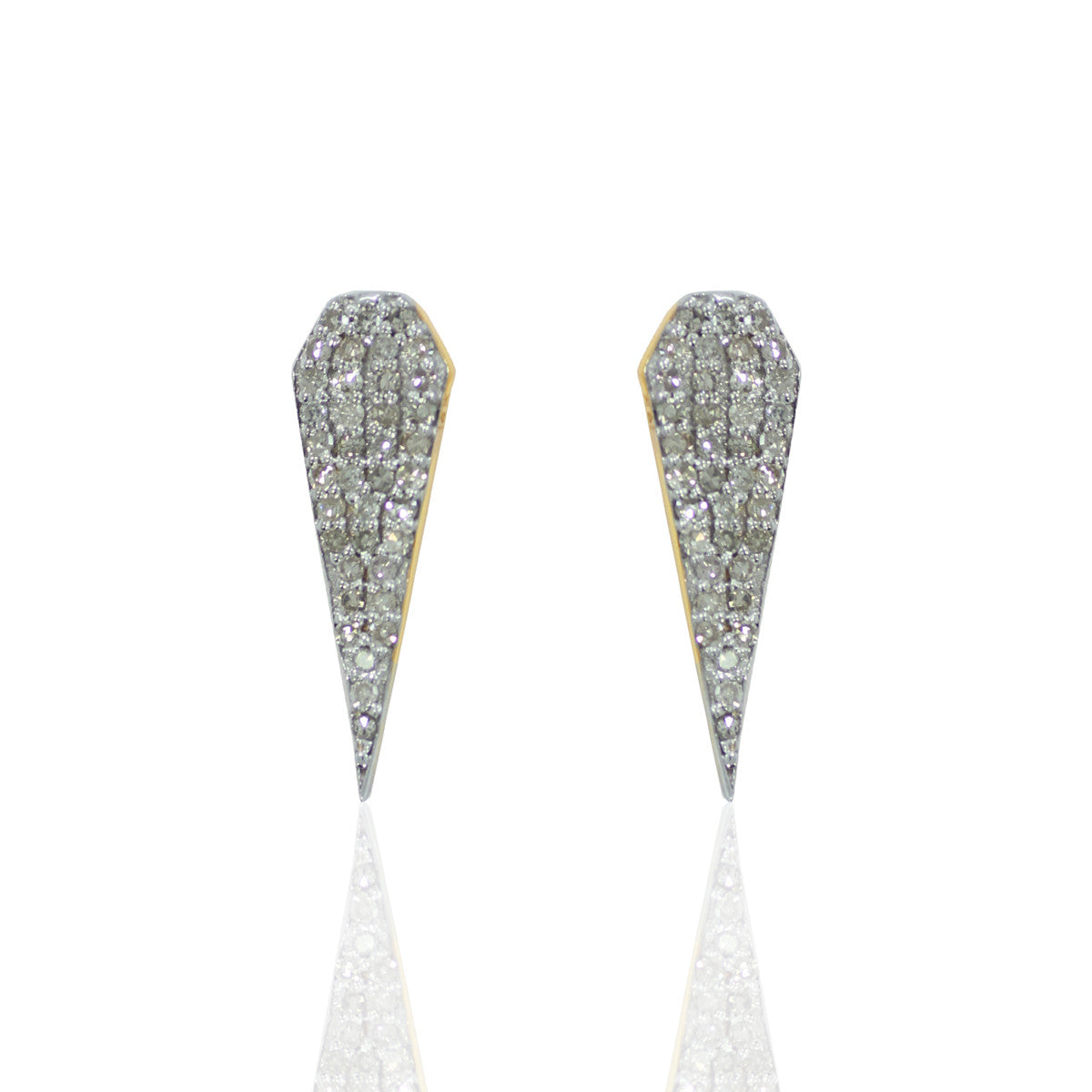14k Solid Gold and Diamond Spike Earring