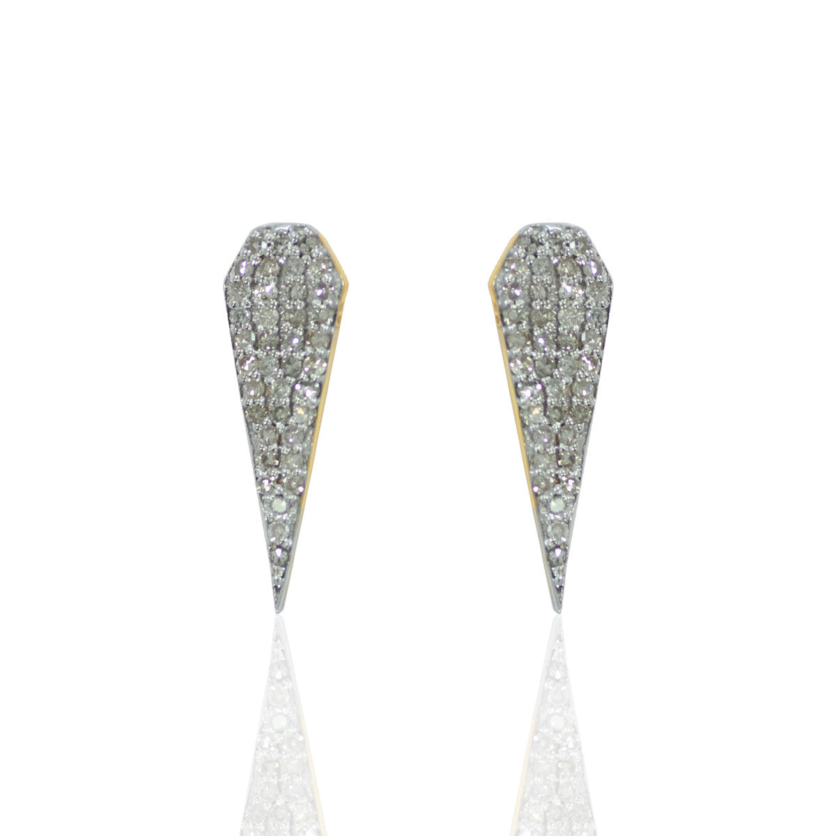 14k Solid Gold and Diamond Spike Earring