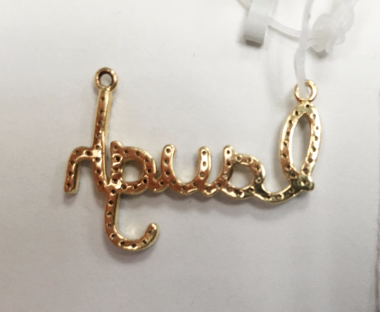 14K Solid Gold Laugh Diamond Pendants. Approx Size 0.48 "(12 x 26 mm)