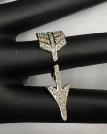 14k Solid Gold Arrow Diamond Rings. Genuine handmade pave diamond Rings. Approx Size 0.72 "(10 x 35 mm)