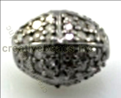 Nugget Shape silver pave diamond beads