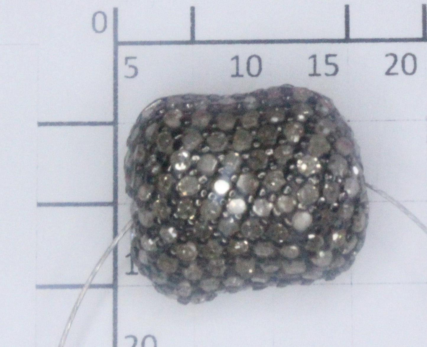 Nugget Shape silver pave diamond beads