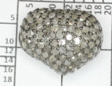 Nugget Shape silver pave diamond beads