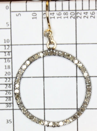 Circle Hoop Shape Blue Sapphire Earring