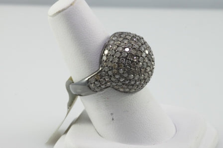 Round Dome Pave Diamond Ring