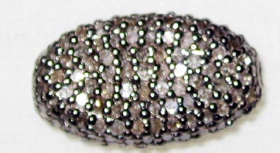 Oval Shape Blue Sapphire Pave Beads