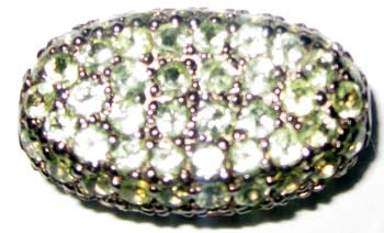 Oval Shape Blue Sapphire Pave Beads