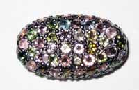 Oval Shape Blue Sapphire Pave Beads